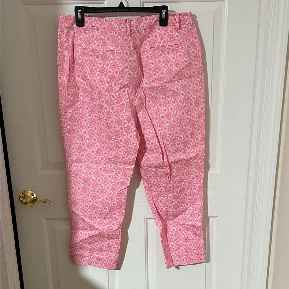 Talbots Pink Patterned ankle length pants - Picture 4 of 6